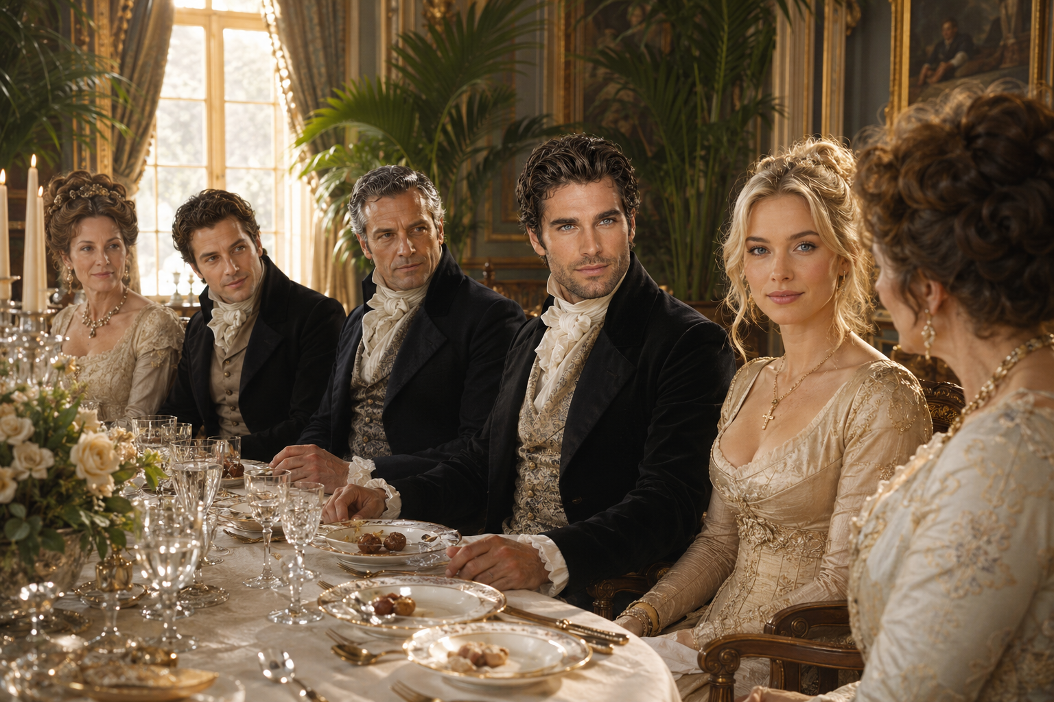 A glittering Regency dinner party from The Spy Who Kissed Me